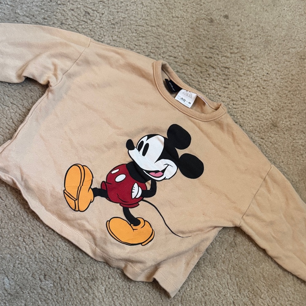 Zara Tan Mickey Mouse Kids Sweatshirt